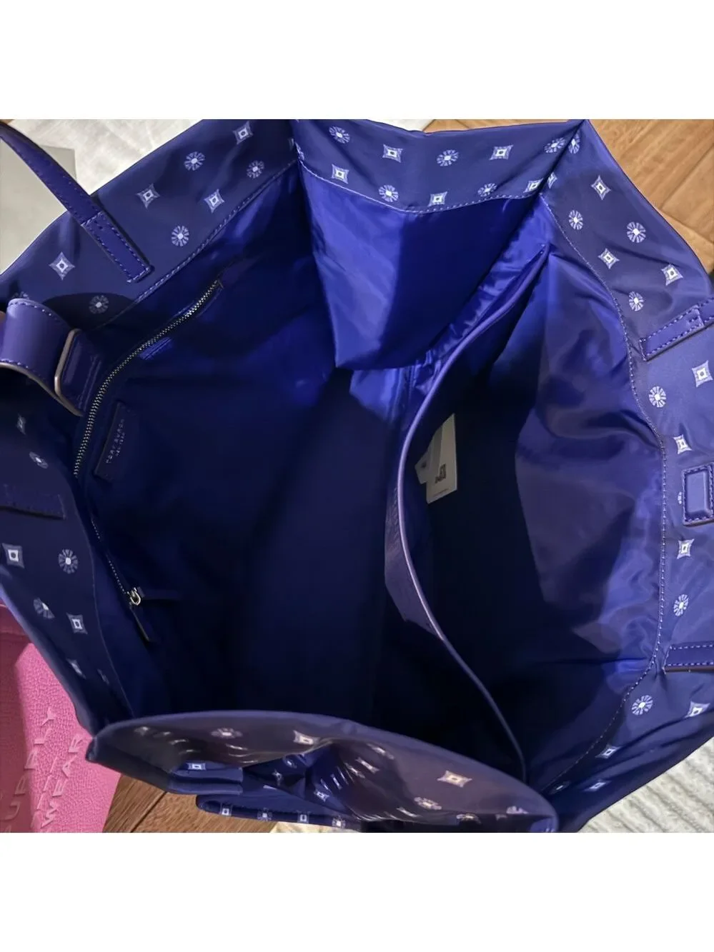 Tory Burch Blue Patterned Tote